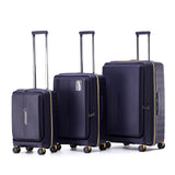 Tosca Cruiser Collection polypropylene front access 54cm-carry-on trolley case TCA875C Purple-Yellow trims