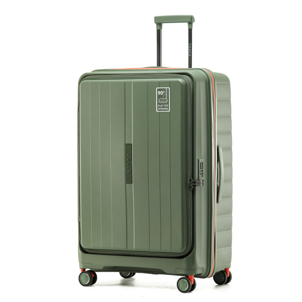 Tosca Cruiser Collection polypropylene front access trolley case TCA875A Khaki-orange trims