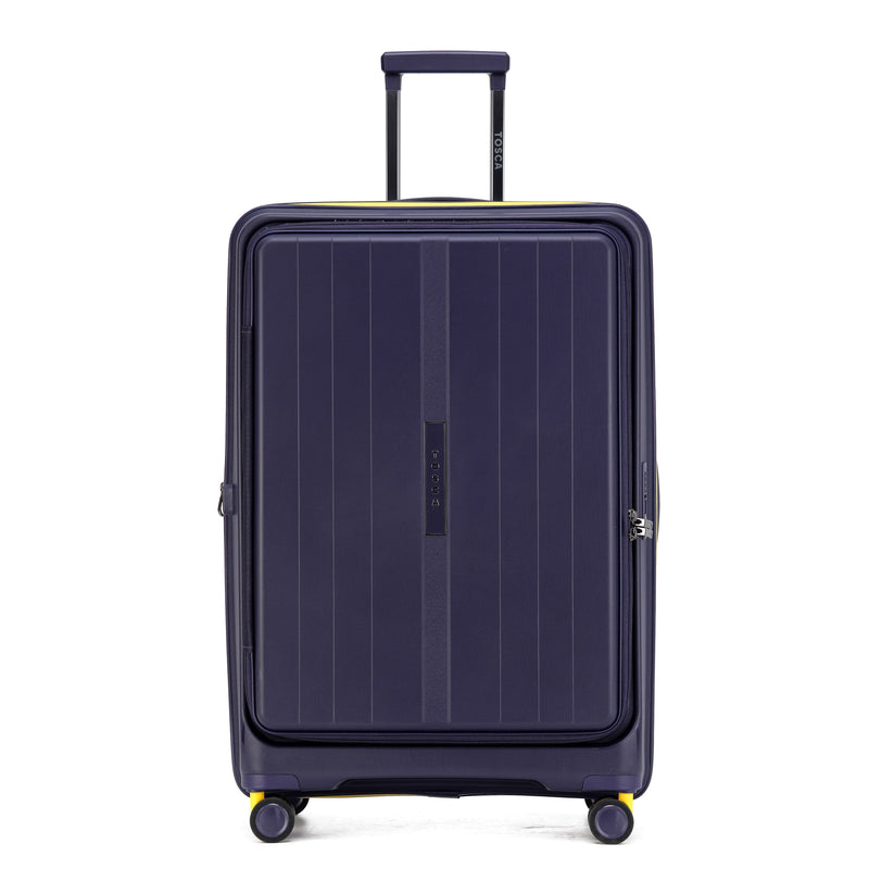 Tosca Cruiser Collection front access polypropylene 77cm trolley case TCA875A Purple-Yellow trims