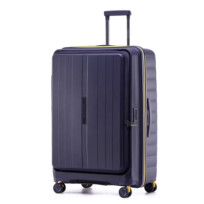 Tosca Cruiser Collection front access polypropylene 77cm trolley case TCA875A Purple-Yellow trims