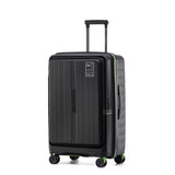 Tosca Cruiser Collection 67cm Polypropylene Front access top lid opening Trolley case TCA875B-Black-Lime green trims