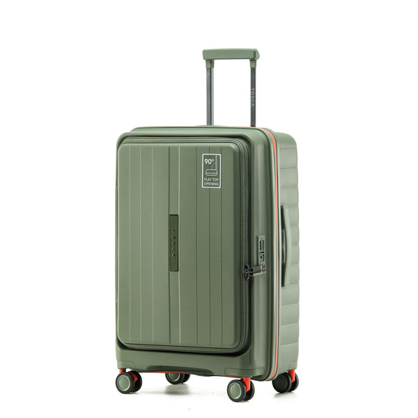 Tosca Cruiser Collection 67cm Polypropylene Front access top lid opening Trolley case TCA875B-Khaki-Orange trims