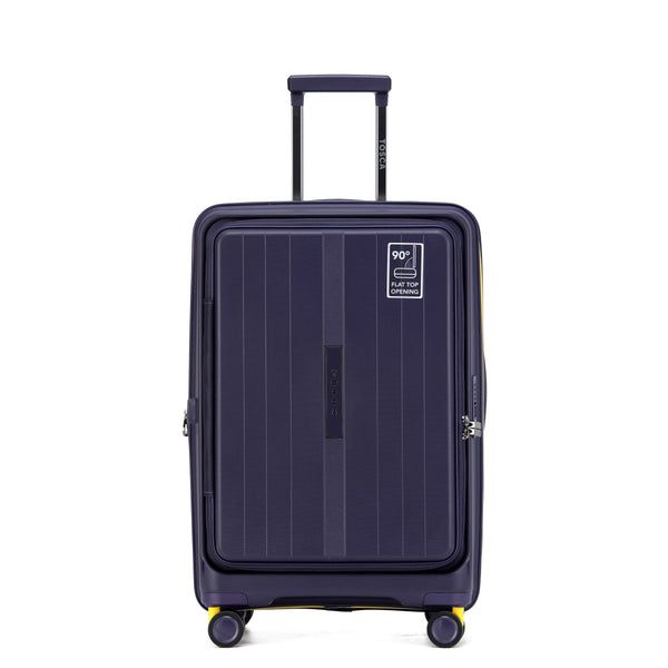 Tosca Cruiser Collection 67cm Polypropylene Front access top lid opening Trolley case TCA875B-Purple-Yellow trim