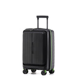 Tosca Cruiser Collection polypropylene front access 54cm-carry-on trolley case TCA875C Black Lime Green trims