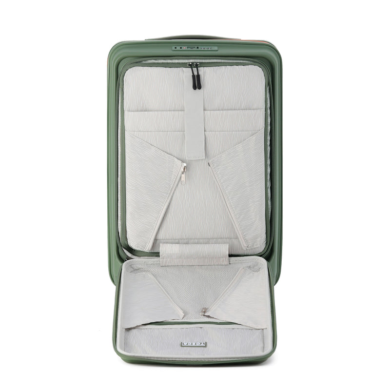 Tosca Cruiser Collection polypropylene front access 54cm-carry-on trolley case TCA875C Khaki-orange trims
