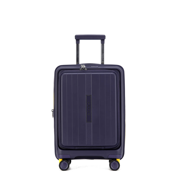 Tosca Cruiser Collection polypropylene front access 54cm-carry-on trolley case TCA875C Purple-Yellow trims