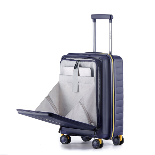 Tosca Cruiser Collection polypropylene front access 54cm-carry-on trolley case TCA875C Purple-Yellow trims
