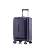 Tosca Cruiser Collection polypropylene front access 54cm-carry-on trolley case TCA875C Purple-Yellow trims