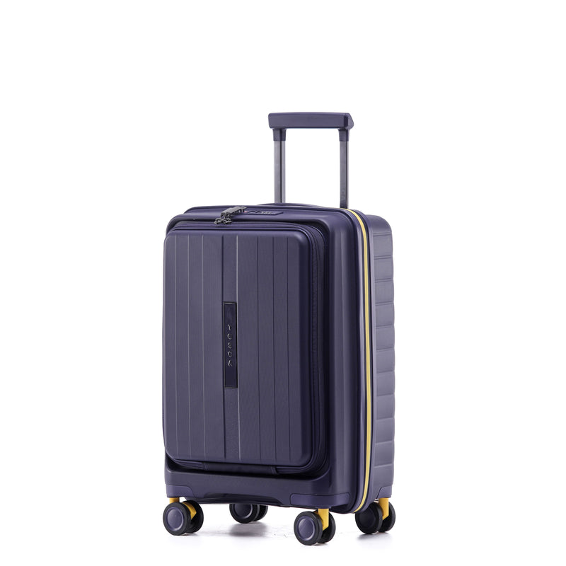 Tosca Cruiser Collection polypropylene front access 54cm-carry-on trolley case TCA875C Purple-Yellow trims