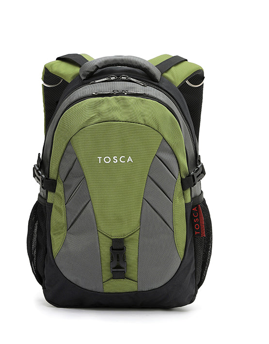 Tosca 42cm-H Intermediate or college multi-compartment back pack TCA941-Grey-lime