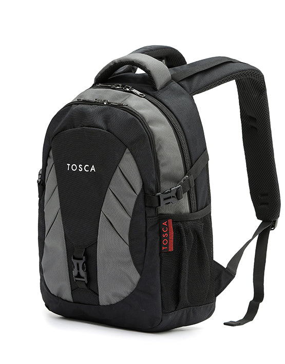 Tosca Back Pack range 42cm-H 20 Litre TCA941-Black-grey trim