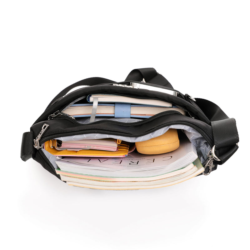 Tosca 28cm-H Black Anti-theft RFID protected Cross Body shoulder bag TCA956-Black