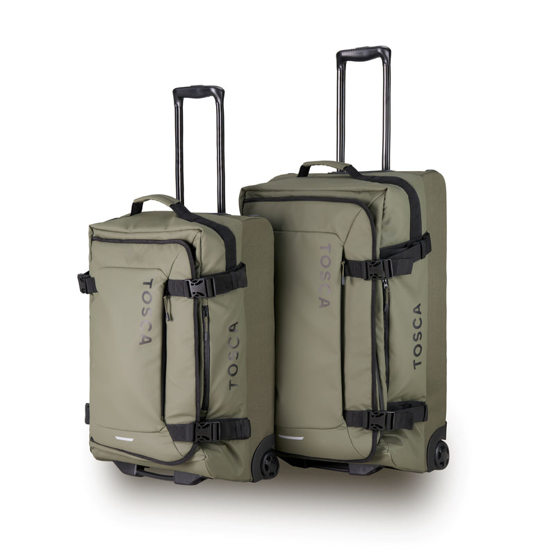 Tosca Delta Collection 2-wheel stand up 2-pce set travel bags TCA970-60cm/70cm Khaki