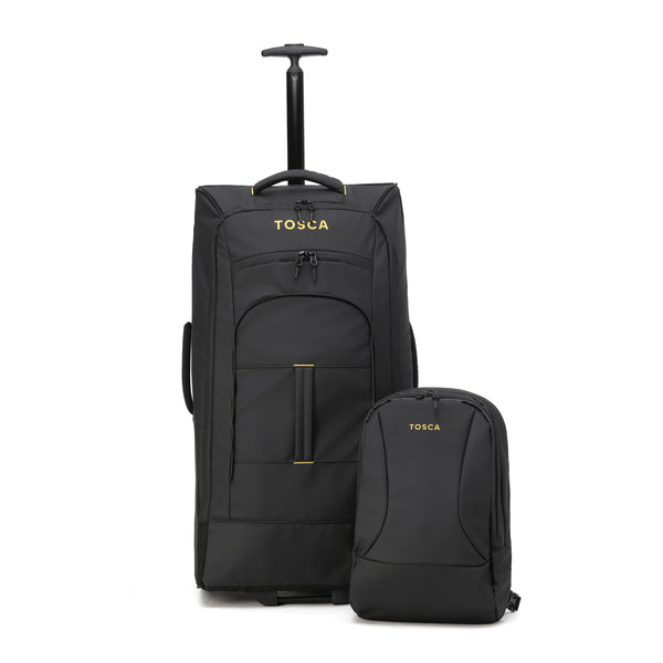 Tosca Delta Collection 76cm Trolley with Zip off travel day pack TCA977-Black