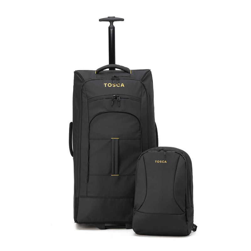Tosca Delta Collection 76cm Trolley with Zip off travel day pack TCA977-Black
