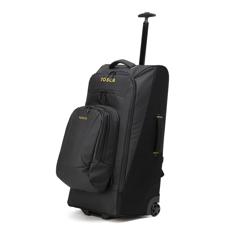 Tosca Delta Collection 76cm Trolley with Zip off travel day pack TCA977-Black