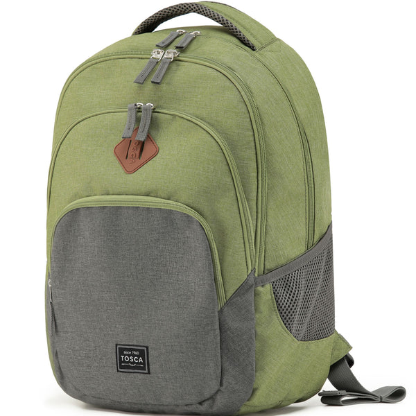 Tosca Urban 45cm-H 32 Litre Multi pocket Back pack TCA993-Green-grey