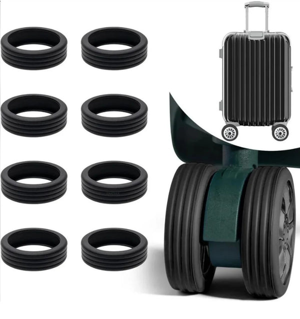 8 Tosca Silicone Wheel Covers - protect your trolley cases wheels TCA062-Black