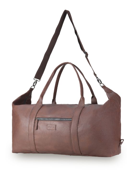 Tosca Vegan Leather 65cm-L Overnight Duffle Tote bag VG012-Chocolate