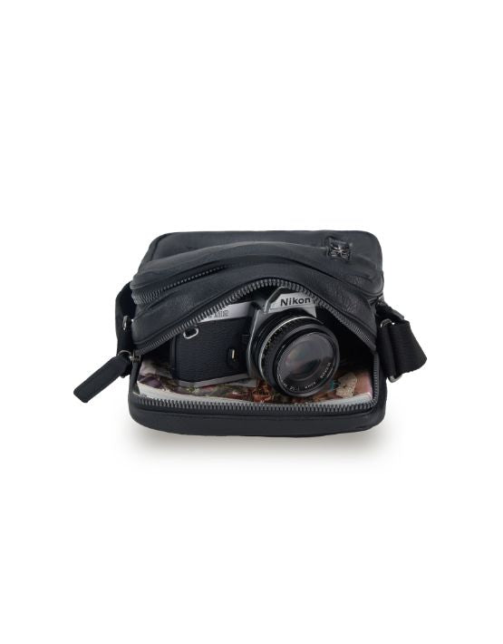 Tosca Vegan leather Cross Body Shoulder bag VG015-Black