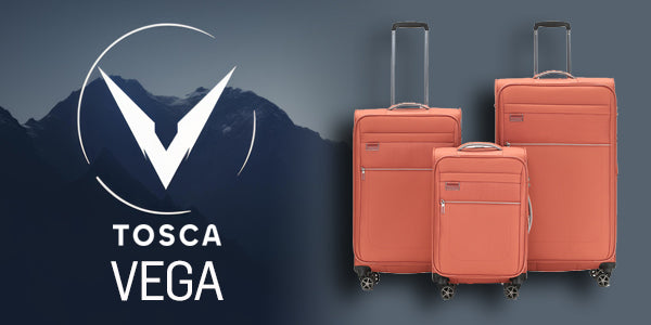Tosca Black Vega Collection luxury softside checked trolley luggage Full-Set 81/70/55 TCA720