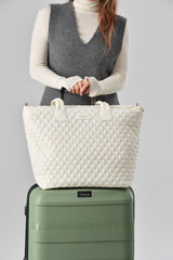 Tosca Metro Collection fashion quilted large travel tote MET980-Mushroom