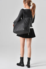 Tosca Metro Collection fashion quilted large travel tote MET980-Black