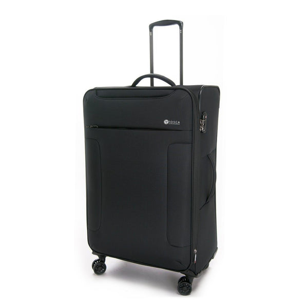 Tosca So-lite Checked 78cm Ultra light Black softside Trolley luggage AIR4044A