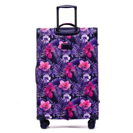Tosca So-Lite - Checked 78cm Purple Flower - Luxury Softside Large Trolley Luggage AIR4044A