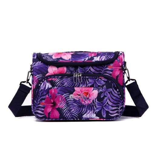 Tosca So-Lite purple flowers Travel carry-on Soft side Beauty Case AIR4044BC