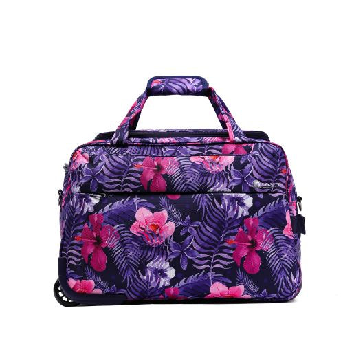 Tosca So-Lite light weigh Purple flowers carry on wheel bag luggage AIR4044WB