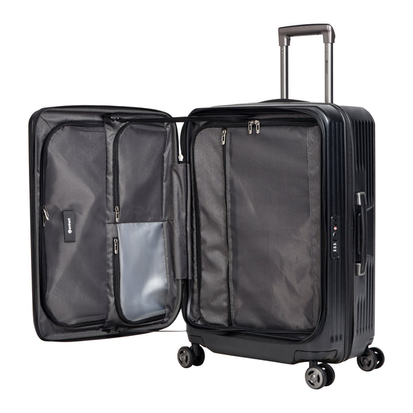 Eminent 67cm (Black) Top Lid Opening design Checked luxury Polycarbonate Trolley case KK50B-Black