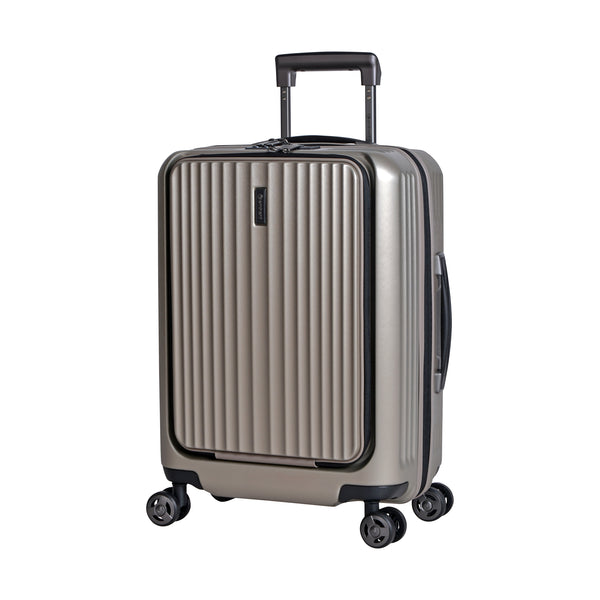 Eminent - Carry On 55cm - Champagne Top lid Front Opening design Hardside Trolley case with USB port KK50C