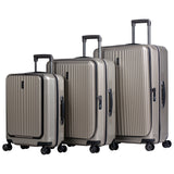 Eminent - Carry On 55cm - Champagne Top lid Front Opening design Hardside Trolley case with USB port KK50C
