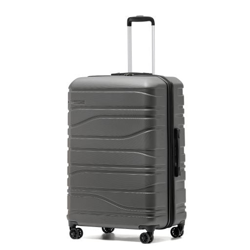 New Zealand Luggage Co - Checked Hard side 77cm Franz Josef Trolley Case SS604A-Charcoal