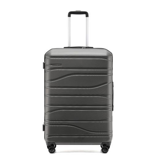 New Zealand Luggage Co - Checked Hard side 77cm Franz Josef Trolley Case SS604A-Charcoal