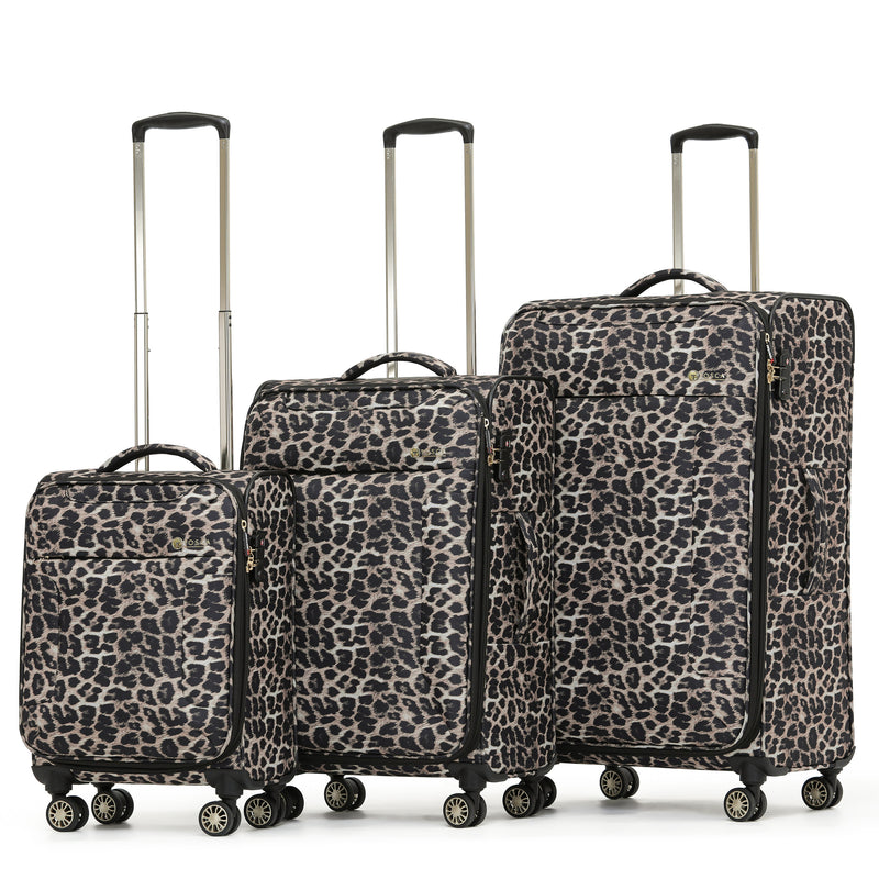 Tosca So-lite Checked 78cm Ultra light Leopard softside Trolley luggage AIR4044A