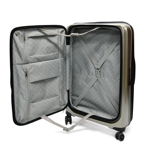 Tosca Space-X Collection 76cm Champagne luxury polypropylene top lid-front opening trolley luggage TCA100A