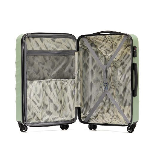 Tosca Interstellar - Checked 68cm - Oil Green Collection Luxury Polycarbonate Medium Trolley Luggage TCA140B