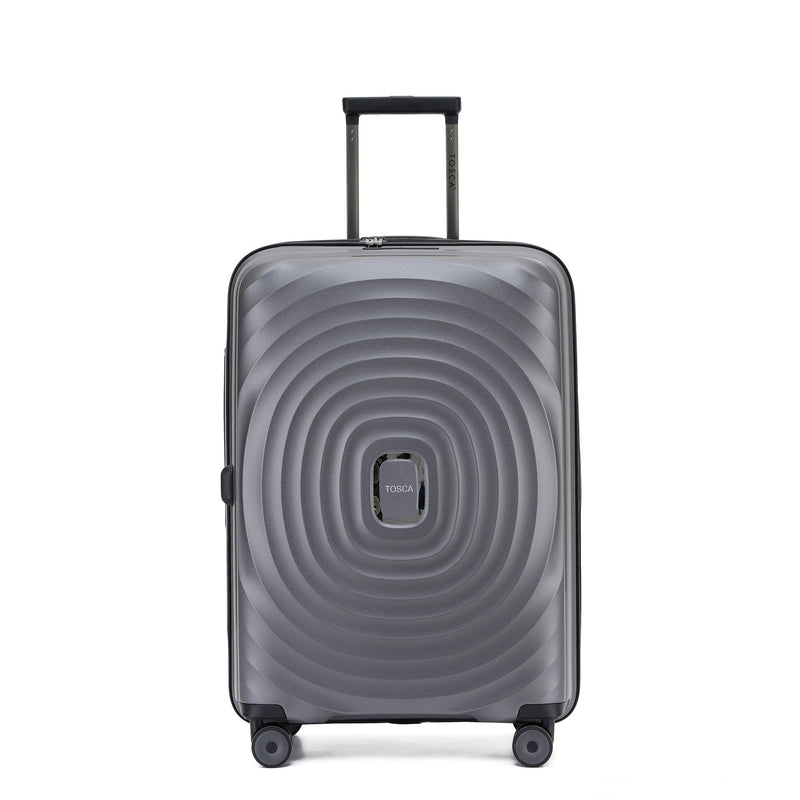 Tosca Eclipse - 67cm Checked - Charcoal  Polypropylene Medium Trolley Luggage TCA300B