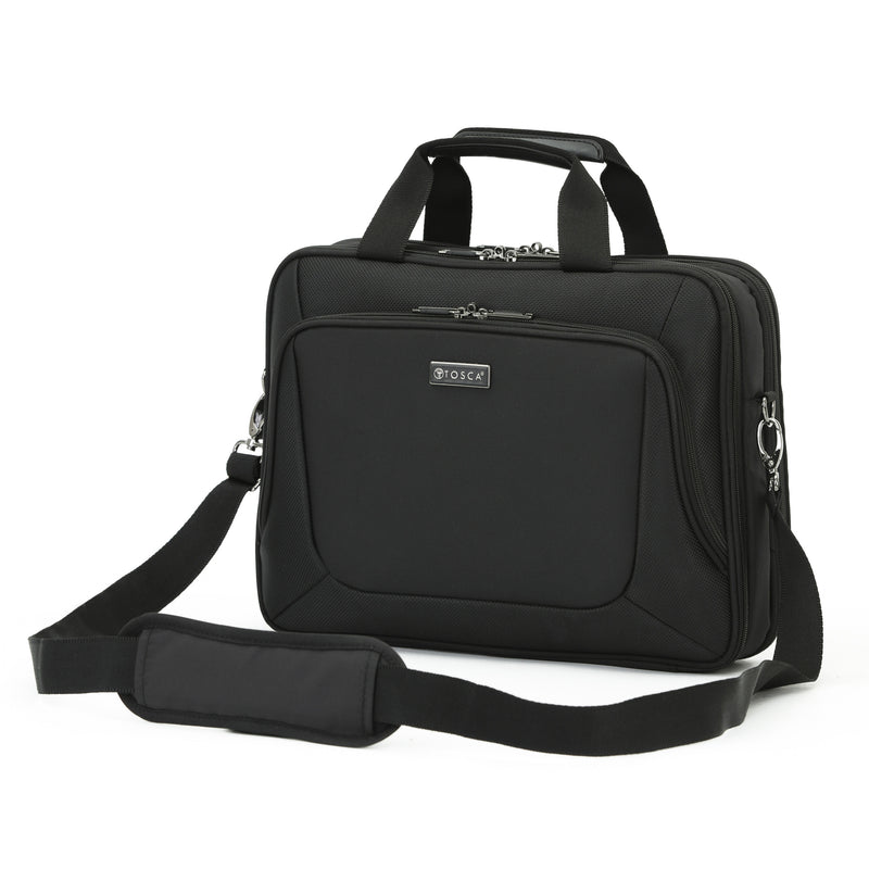 Tosca Laptop business carry on satchel in Black Oakmont Collection TCA605-Black