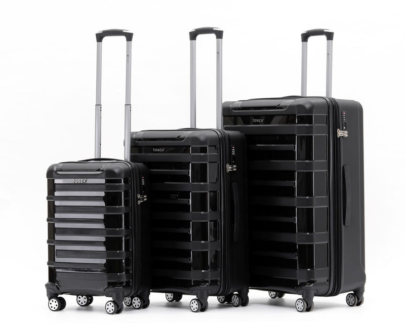TCA740 Tosca Black-Warrior Collection-polypropylene Luggage set