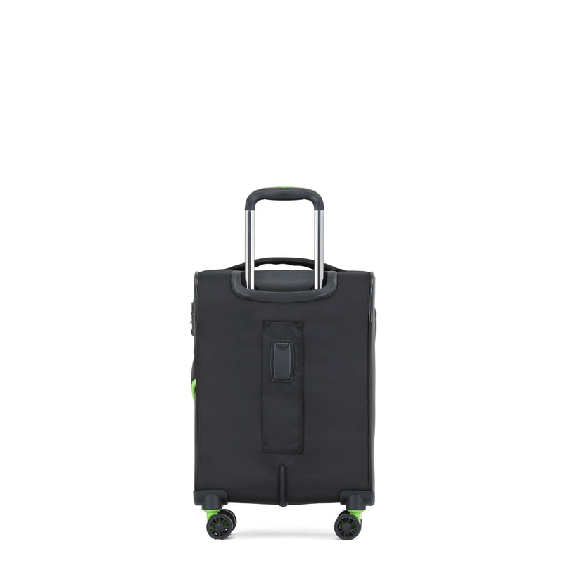 Tosca 54cm cm Max-Lite Black-lime green trims Softside Carry-on Trolley luggage TCA7077C