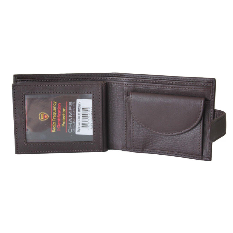 Tosca Men's Full grain RFID protected Wallet CH016-Brown