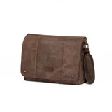 WC004 40cm-W Tosca Waxed Canvas Collection reporter style satchel-Brown