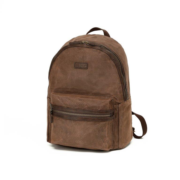 Tosca Waxed canvas collection 36cm back pack WC-012-Brown